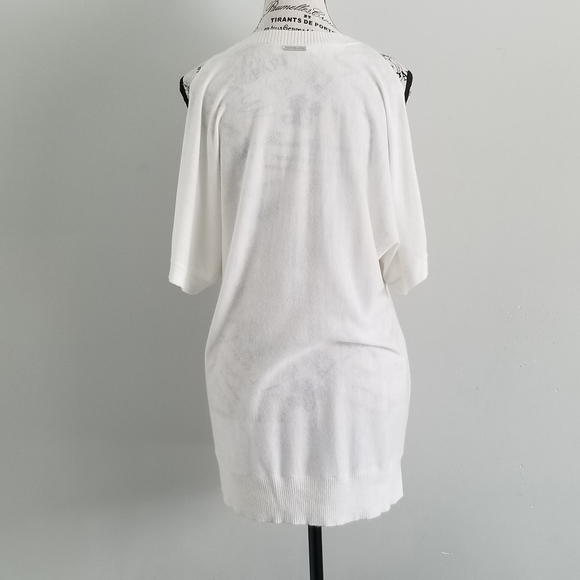 Michael Kors off white cold shoulder v neck tunic blouse - Picture 4 of 4